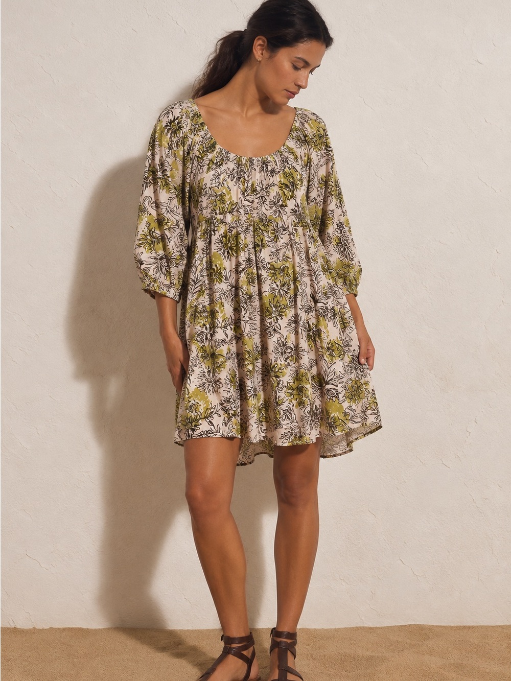 Anthropologie Daily Practice Botanical Floral Mini Dress XS